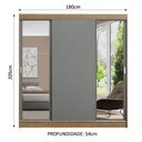 Ver imagem 4 de Guarda-roupa Casal Madesa Reno 3 Portas de Correr com Espelhos