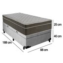 Ver imagem 5 de Cama Box Baú Suede Solteiro + Colchão Sereneprime Molas Ensacadas 88x188x69 Cinza