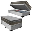 Ver imagem 2 de Cama Box Baú Suede Solteiro + Colchão Sereneprime Molas Ensacadas 88x188x69 Cinza