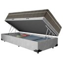 Ver imagem 4 de Cama Box Baú Suede Solteiro + Colchão Sereneprime Molas Ensacadas 88x188x69 Cinza