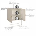Ver imagem 5 de Balcao Buffet Organico 2 Portas 90 cm 28065 Off White Artesano