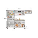 Ver imagem 3 de Cozinha Modulada Completa Múltipla 4 Peças (2 Armários + 1 Balcão + 1 Paneleiro) C4P82 Branco/