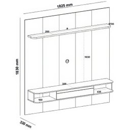 Painel Tv 75" Belluno - Cinamomo/off White - 3