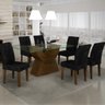 Conjunto Sala de Jantar Mesa Tampo Vidro 180cm Malta 6 Cadeiras Grécia Malta/grécia Rufato - 1