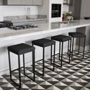 Ver imagem 2 de Banqueta Alta para Cozinha Industrial Kit 4 Nick Preto e Sintético preto D03 - D’Rossi