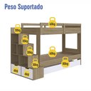 Ver imagem 4 de Treliche Infantil com Escada, Nichos e Gavetas Bi005 Linha Infanto Aveiro Oak Branco Completa Móveis