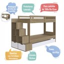 Ver imagem 3 de Treliche Infantil com Escada, Nichos e Gavetas Bi005 Linha Infanto Aveiro Oak Branco Completa Móveis