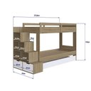 Ver imagem 2 de Treliche Infantil com Escada, Nichos e Gavetas Bi005 Linha Infanto Aveiro Oak Branco Completa Móveis
