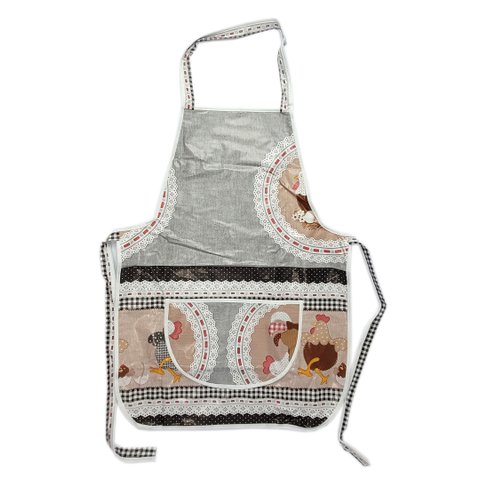 Avental Tecido de Cozinha com Bolso - Panami - Galinhas
