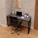 Ver imagem 3 de Escrivaninha Industrial 135cm X 60cm Cinza S. Pés Metal F5 Cor:cinza Sagrado com Preto