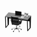 Ver imagem 4 de Escrivaninha Industrial 135cm X 60cm Cinza S. Pés Metal F5 Cor:cinza Sagrado com Preto
