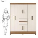 Ver mais imagens de Kit Guarda Roupa Casal 8 Portas Munique Cômoda Astral - Amêndola Touch/off White