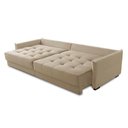 Ver imagem 3 de Sofá Cama Retrátil e Reclinável 2,50m com Molas Cairo Veludo Bege Mirra Decor