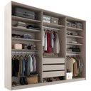 Ver imagem 1 de Closet Casal Guarda Roupa sem Porta 237cm 3 Gavetas Mdf Pisa R02 Bege - Lyam Decor