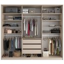 Ver imagem 3 de Closet Casal Guarda Roupa sem Porta 237cm 3 Gavetas Mdf Pisa R02 Bege - Lyam Decor