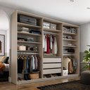 Ver imagem 2 de Closet Casal Guarda Roupa sem Porta 237cm 3 Gavetas Mdf Pisa R02 Bege - Lyam Decor