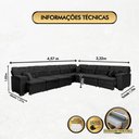Ver imagem 2 de Sofá Magno 4.57x3.32m de Canto, Retrátil e Reclinável - Preto
