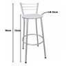 Kit 4 Banquetas Altas Prata com Encosto Assento Branco - 2