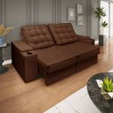 Ver imagem 2 de Sofá 2,30m Retrátil e Reclinável com Usb – Grande, Confortável e Moderno para Sala de Estar:marrom