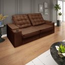 Ver imagem 4 de Sofá 2,30m Retrátil e Reclinável com Usb – Grande, Confortável e Moderno para Sala de Estar:marrom