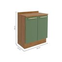 Ver imagem 3 de Módulo Cozinha Kappesberg Botanic Balcão Botanic M623 2 Portas C/tampo 80cm Nogueira/fendi/