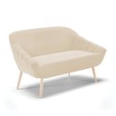 Ver imagem 3 de Kit 01 Namoradeira 02 Lugares e 02 Poltronas Giovana Suede Pés Palito Natural - D’Rossi - Bege