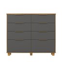 Ver imagem 4 de Cômoda Gaveteiro Organizador com 8 Gavetas Dubai Intense com Pés para Quarto Nature Alasca Vila Rica