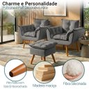 Ver imagem 3 de Kit 2 Poltronas Decorativa e Puff para Sala Recepção Manicure Consultório Quarto Alice Suede