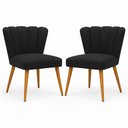 Ver imagem 3 de Kit 2 Cadeiras Decorativas para Penteadeira Quarto Mesa de Jantar Liz Preto