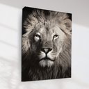 Ver imagem 2 de Quadro Decorativo Face Leão P&b