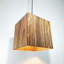 Ver imagem 3 de Luminária Pendente de Teto Natu Pau de Ferro MDF Lâmina Madeira Bivolt Marrom