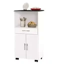 Ver imagem 2 de Balcão Passe Bem Classic 2 Portas 1 Gaveta com Nicho para Micro-ondas Cor:branco Tampo Marmorizado