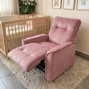 Ver imagem 2 de Poltrona do Papai Reclinável Manual Comfort Veludo Rosa - Vimont Moveis