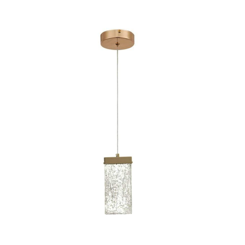 Lustre Pendente Gelo Derretendo Cristal Rose Led 7w 3000k Bivolt