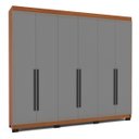 Ver imagem 2 de Roupeiro Casal Valência 6 Portas 4 Gavetas 242x214cm Freijó/Cinza 240834