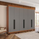 Ver imagem 1 de Roupeiro Casal Valência 6 Portas 4 Gavetas 242x214cm Freijó/Cinza 240834