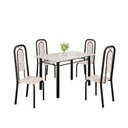 Ver imagem 2 de Conjunto Sala de Jantar com 4 Cadeiras Lara Preto/Bege
