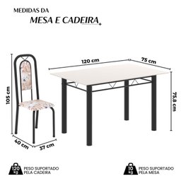 Conjunto Sala de Jantar com 4 Cadeiras Lara - 3