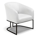 Ver imagem 5 de Sofá Namoradeira e 2 Poltronas Base Industrial Preto Stella Corino Branco D03 - D'Rossi