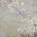 Ver imagem 1 de Papel de Parede Floral Bege e Rosa com Cola Inclusa
