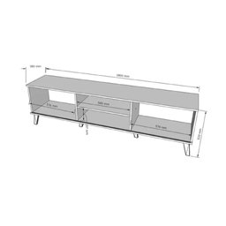 Rack Denver para Tv até 75 Polegadas com Porta de Correr - Peternella - 4
