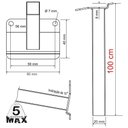 Ver imagem 5 de 05 Suportes Refletor Base Inclinada Braço 100 Cm 05 Cj - Branco