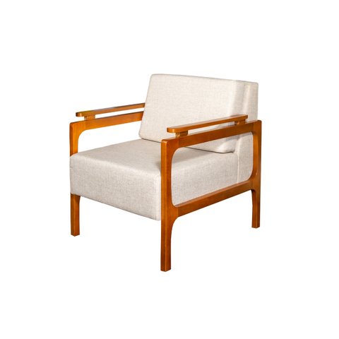 POLTRONA DECORATIVA YASMIN LUXO DORA BELA - Bege Linho