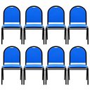Ver imagem 1 de Kit 8 Cadeiras Hoteleiras Auditório Empilhável Sintético M23 Azul - Mpozenato