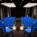 Ver imagem 2 de Kit 8 Cadeiras Hoteleiras Auditório Empilhável Sintético M23 Azul - Mpozenato