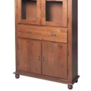 Ver imagem 3 de Cristaleira de Madeira Colonial 4 Portas 1 Gaveta Pés Torneados 308 - Imbuia Glazer