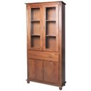 Ver imagem 2 de Cristaleira de Madeira Colonial 4 Portas 1 Gaveta Pés Torneados 308 - Imbuia Glazer