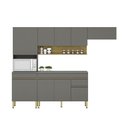 Ver imagem 1 de Cozinha (com Balcão com Tampo) 9 Portas 1 Gaveta Line Gris/gris/cp-freijo - Ssx Multicoisas