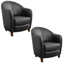 Ver imagem 1 de Kit 2 Poltronas Kairós com Pés Madeira Couro Negro