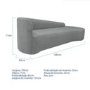 Ver imagem 3 de Recamier Curvo Orgânico 180cm 3 Lugares Lado Direito para Sala Estar Bouclé Paris